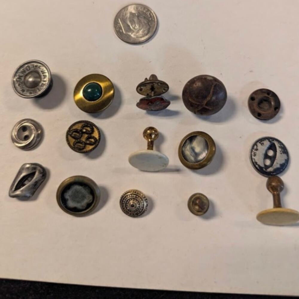 Curated Vintage Button Lot 15 Collector Estate Workwear, Military, Fashion LOT F